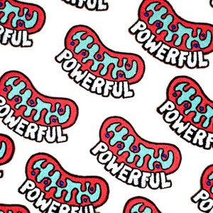 Mitochondria Embroidered Patch – Science Biology Flair | Powerful Mitochondrion | Cell Biology Accessory | Gift for scientist or student