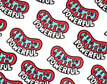 Mitochondria Embroidered Patch – Science Biology Flair | Powerful Mitochondrion | Cell Biology Accessory | Gift for scientist or student