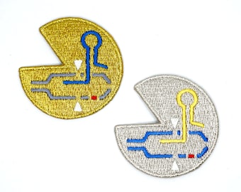 CRISPR-Cas9 Embroidered Patch -- SET OF 2 Genetics patches | Biology Embroidery Flair | Gift for scientist, student, teacher