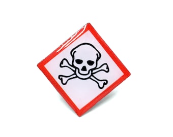 Chemical Hazard Pin  – Toxic Warning Chemistry Flair | Laboratory Lapel Pins | Nerdy Science Badges | Gift for scientist, student, chemist