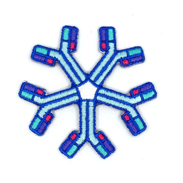 IgM Antibody Iron-on Patch (Purple) – Immunology Embroidery | Virology Flair | Gift for doctor, researcher, scientist, biologist