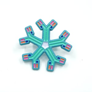 IgM Antibody Pin Cyan – Science Biology Lapel Pin| Immunology Badge | Virology Flair | Gift for doctor, researcher, med student, scientist