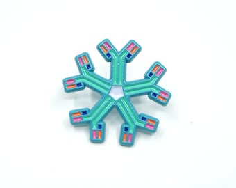 IgM Antibody Pin Cyan – Science Biology Lapel Pin| Immunology Badge | Virology Flair | Gift for doctor, researcher, med student, scientist
