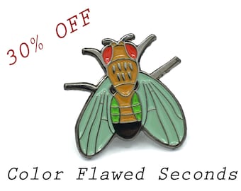 Fruitfly Enamel Pin COLOR ERROR SALE -- Drosophila – Wild Type | Science Pin | Biology Pin | Genetics | Gift for scientist, teacher, student