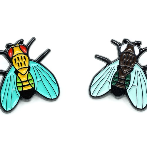 Fruit Fly Enamel Lapel Pins 2pc Set Drosophila Etsy