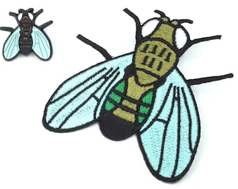 Fruit Fly Patch & Pin Set -- Drosophila Ebony | Science Embroidery | Biology enamel pin | Genetics Flair | Gift for scientist, teacher