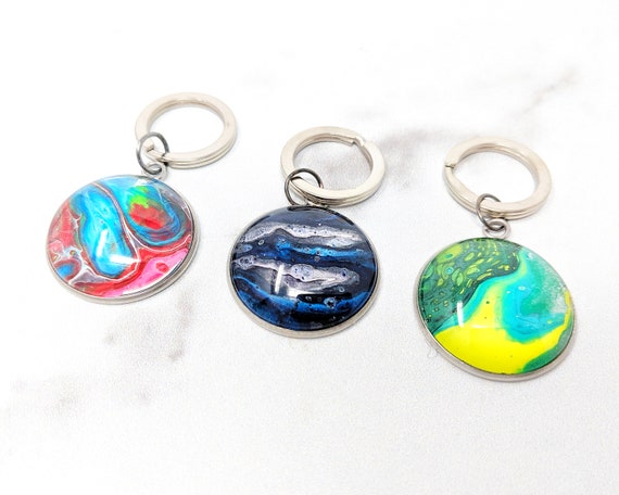 Gift for her Modern Keychain Modern Zipper Pull Unique Keychain Pop Art Keychain Women/'s Keychain Pop art Zipper Pull