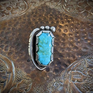 Turquoise and Silver Vintage statement ring