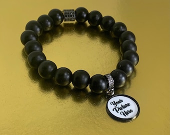 Beaded photo bracelet | photo bracelet for him | picture bracelet | beaded bracelet for him | picture bracelet for him |  charm bracelet