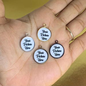 Small photo charm, mini photo charm, mini pendant charm, bracelet charm, charms for bracelet, necklace charms
