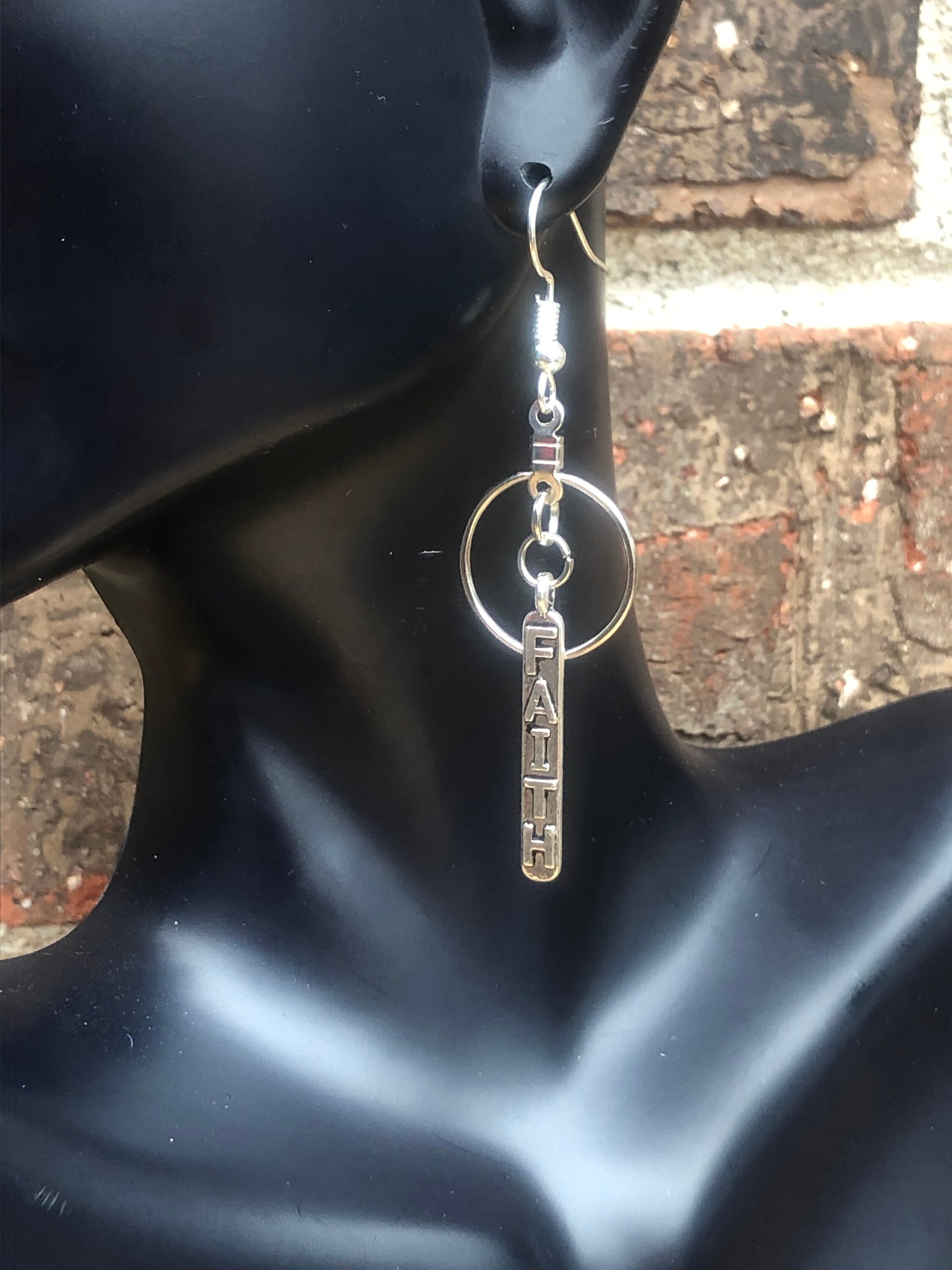 Faith Hoop Earrings Faith Earrings Faith Jewelry Christian Etsy