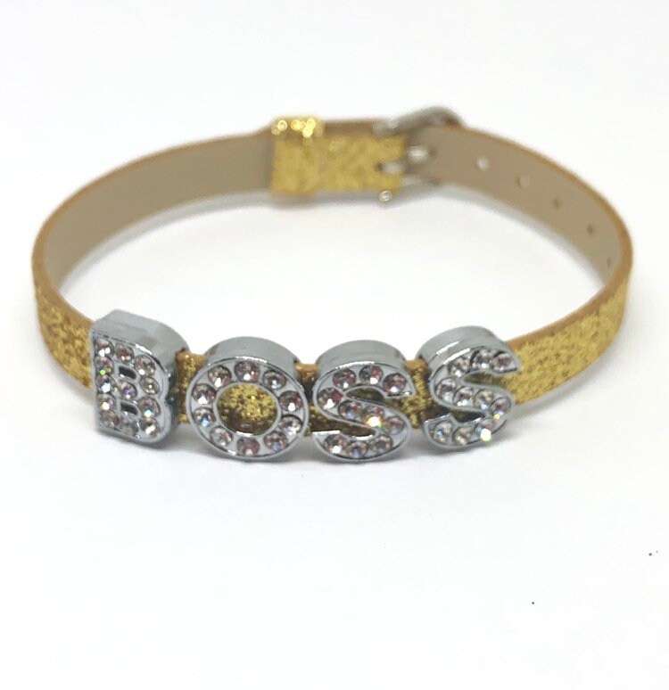 Personalized Charm Bracelet Girl Boss Personalized Bracelet Etsy