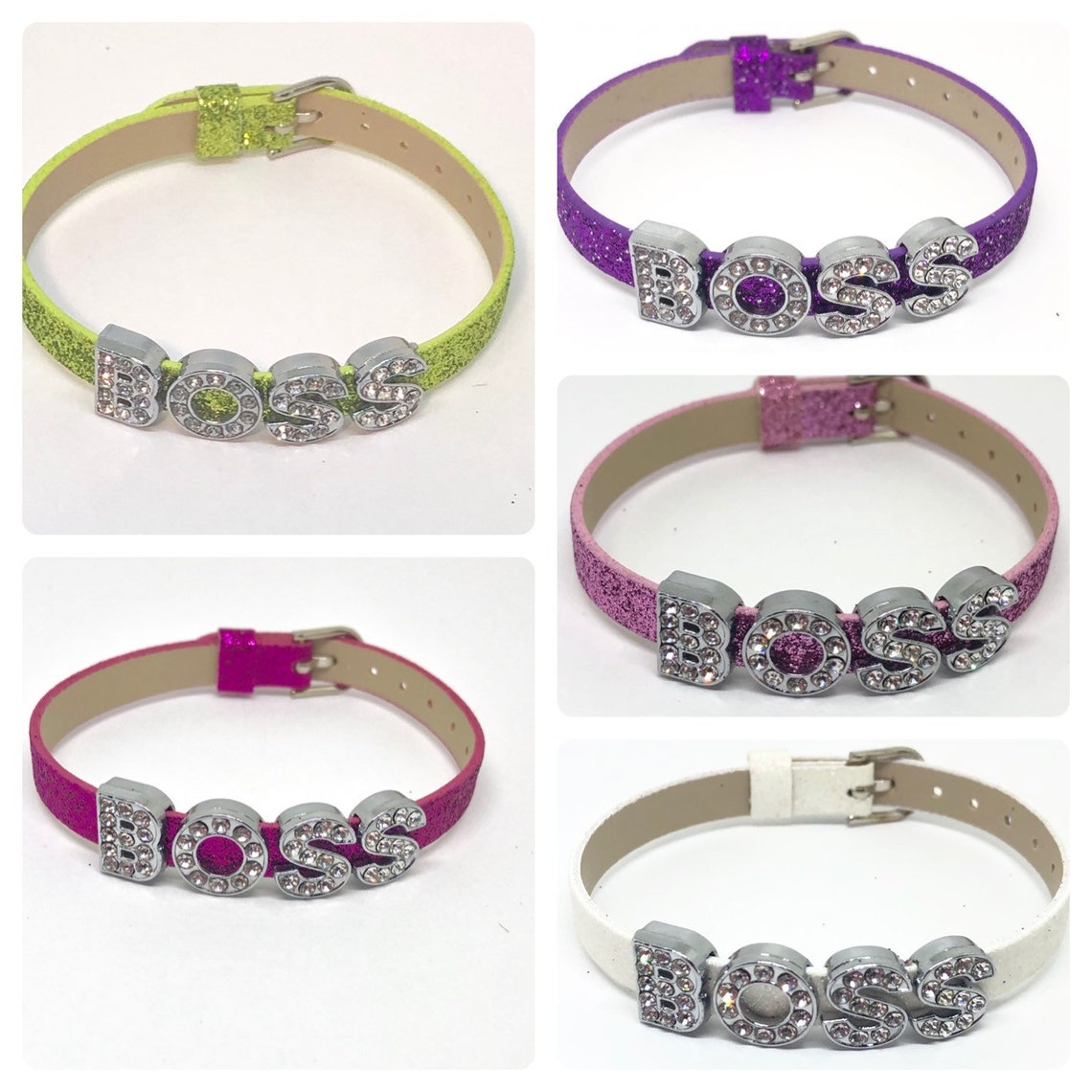 Personalized Charm Bracelet Girl Boss Personalized Bracelet Etsy