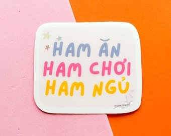 Vietnamese Vinyl Sticker, Vietnamese Phrase Sticker, Asian Pun Sticker, Funny Vietnamese Sticker, Ham Choi