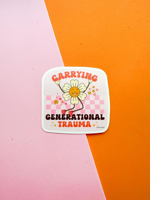 Carrying Generational Trauma Waterproof Vinyl Sticker, Dark Humor Sticker, Funny Stickers for Laptop and Water Bottle