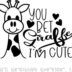 GCC Baby Giraffe es un archivo digital realmente lindo que contiene un archivo de corte svg, png, eps, dxf, ai para usar en sus máquinas cricut o silueta.