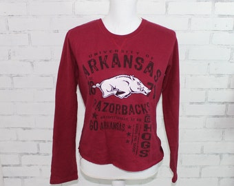 Arkansas Football Vintage Graphic Long Sleeve Tshirt (RARE one of a kind)