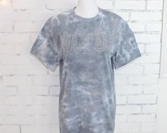 AC/DC Studded Tie Dye T-Shirt - Rare one of a kind