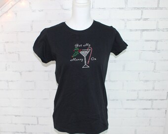 Christmas Martini Drink Tshirt  (RARE One of a Kind)