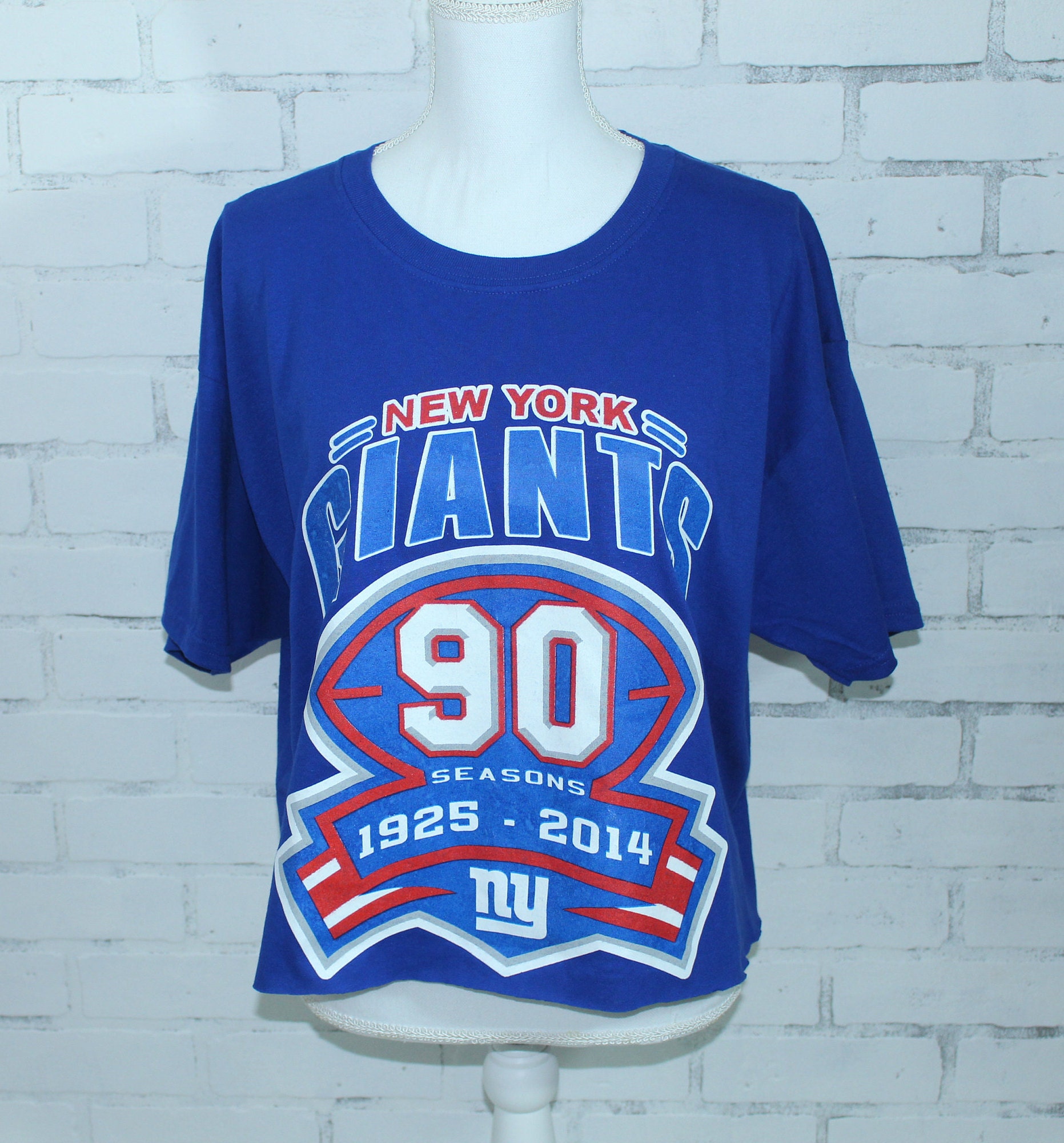 VintageSweetTee New York Giants Football 90 Seasons Vintage Graphic T-Shirt (Rare One of A Kind)