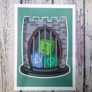 Dice Jail Polyhedral RPG Kunst print aan de muur