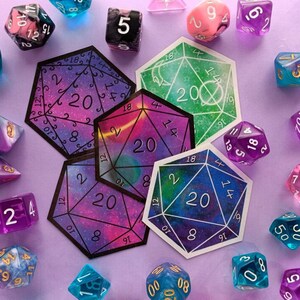 Weltraum, Galaxie, Würfel D20 Polyhedral Sticker