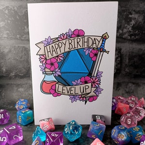 RPG D20 Happy Birthday Level Up Greeting Card