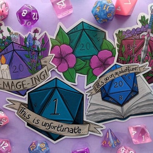 RPG D20 Dice TTRPG Sticker Set