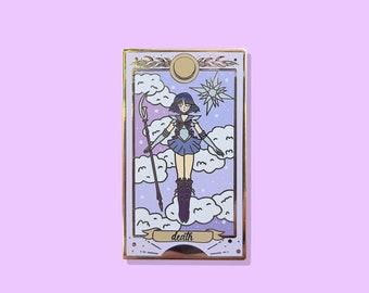 Moon Magical Girl Moonie Death Tarot Saturn Enamel Pin