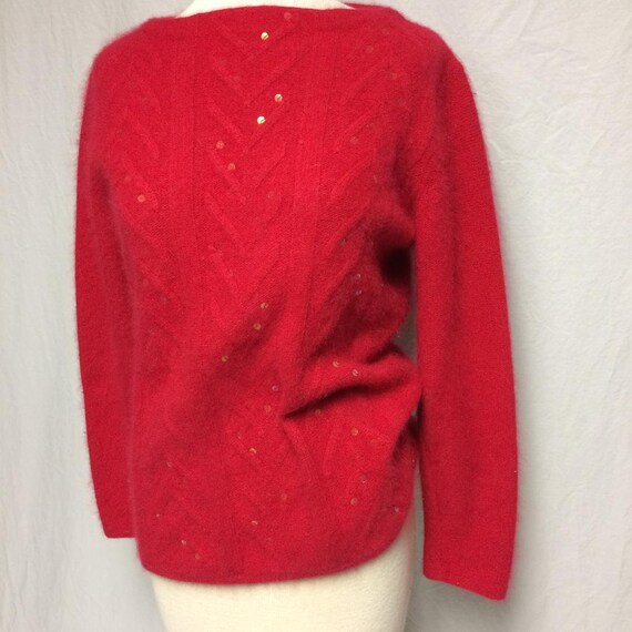 1950's | Sweater | Vintage Red | Angora, Lambswoo… - image 6