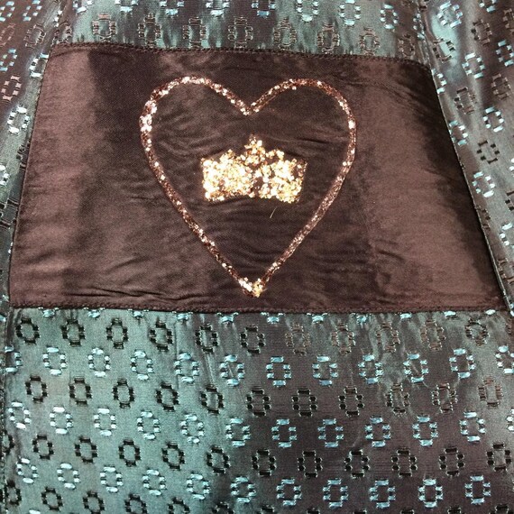 1950's Teal Taffeta Dress | Reverse Thread Geomet… - image 6