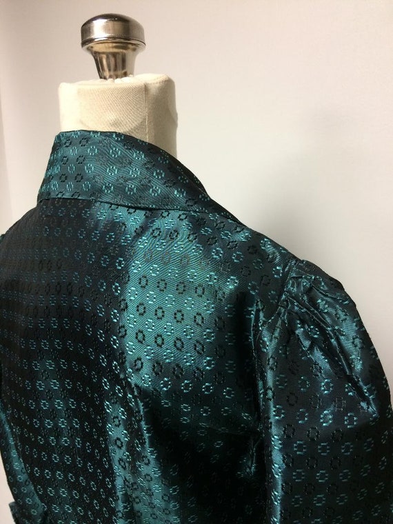 1950's Teal Taffeta Dress | Reverse Thread Geomet… - image 8