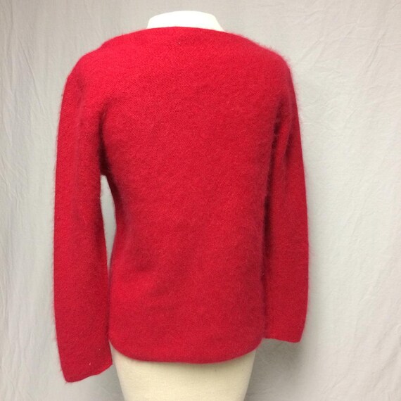 1950's | Sweater | Vintage Red | Angora, Lambswoo… - image 2