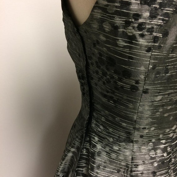 1950's Taffeta Party Dress | Grey Shimmering Taff… - image 9