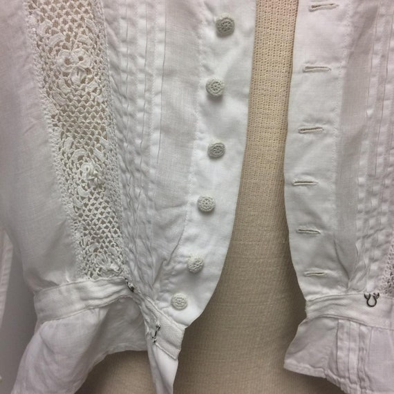 Victorian White Batiste Blouse | Irish Crocheted … - image 6