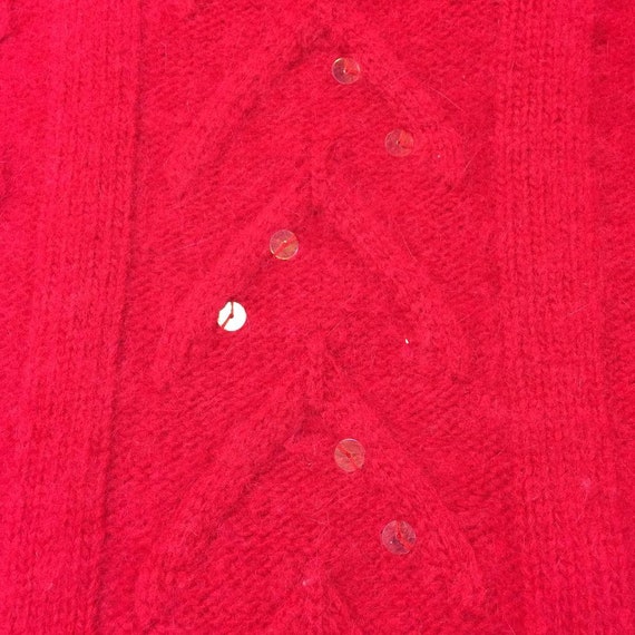 1950's | Sweater | Vintage Red | Angora, Lambswoo… - image 9
