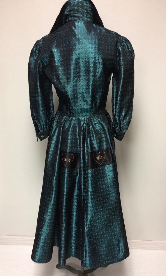 1950's Teal Taffeta Dress | Reverse Thread Geomet… - image 10