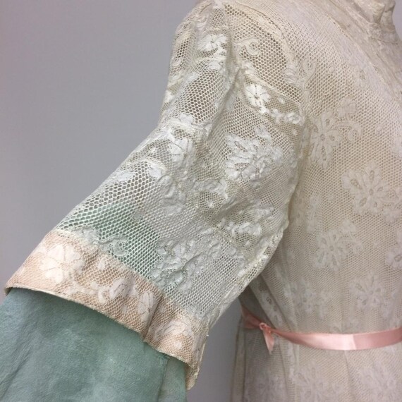 Edwardian 1910 Ecru Lace Gown | Short Sleeved | T… - image 8