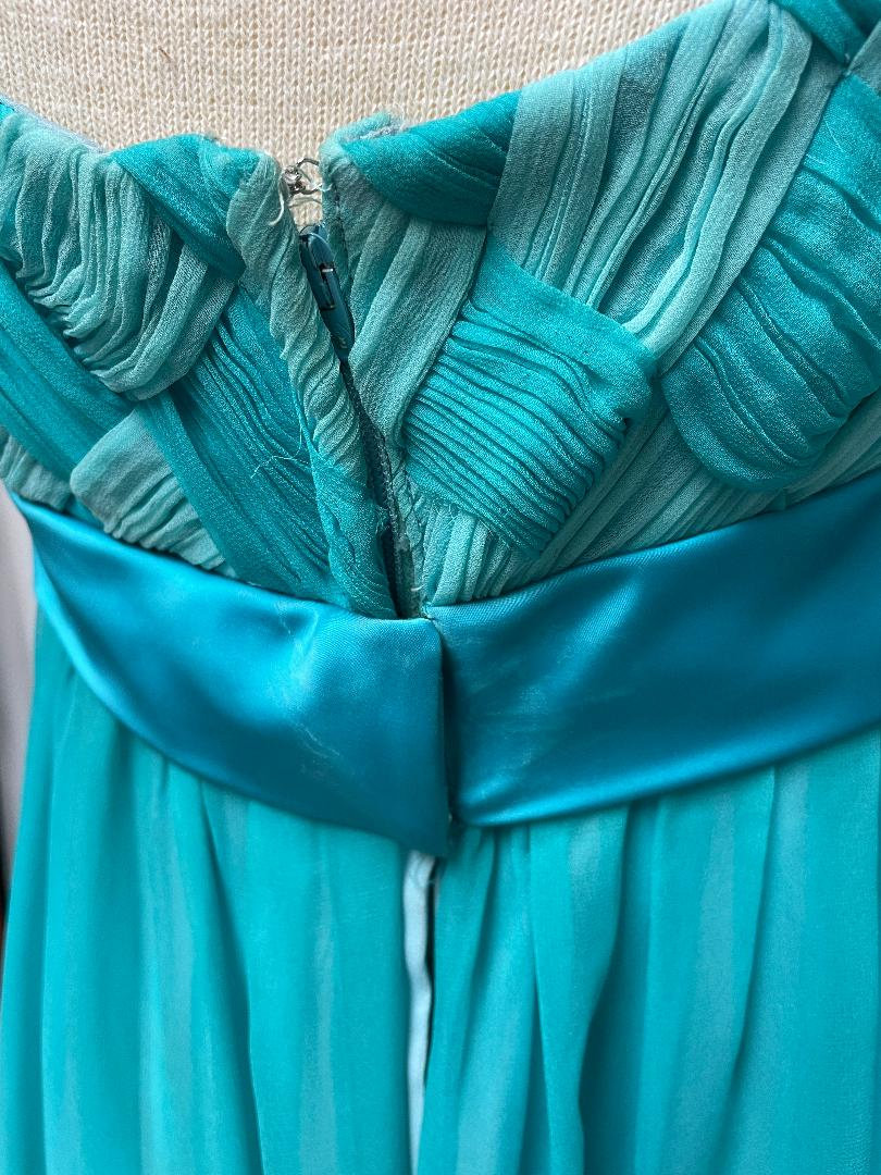 green emerald velvet dress Destiny Pattern Empire Waist Dress In Turquoise