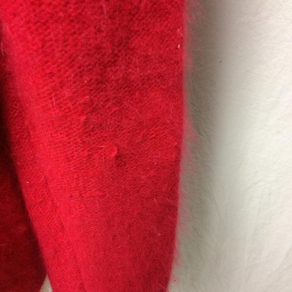 1950's | Sweater | Vintage Red | Angora, Lambswoo… - image 8