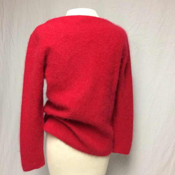 1950's | Sweater | Vintage Red | Angora, Lambswoo… - image 5