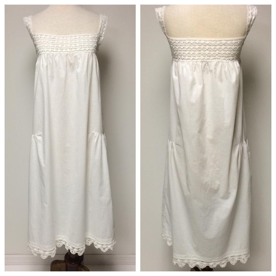 1920's White Nightgown Cotton Muslin Dress Crocheted Etsy.de