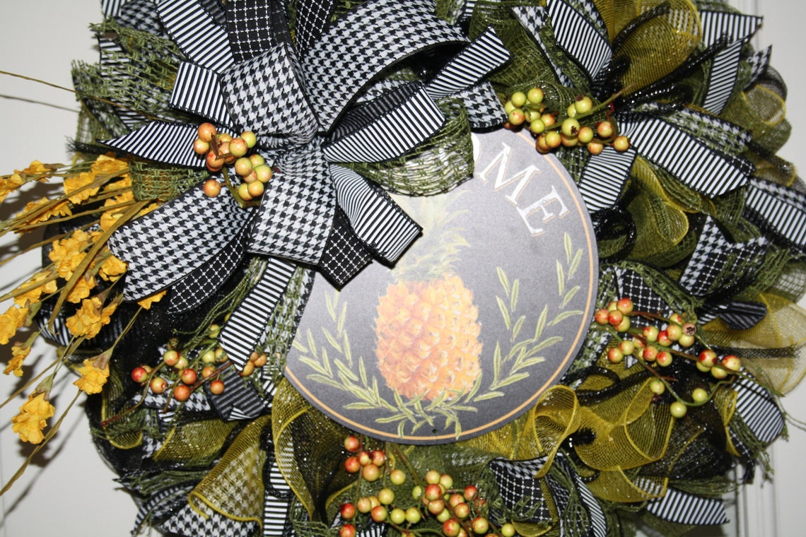 Pineapple Wreath Etsy