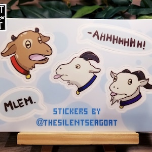 Goats Vinyl 4x6&quot; Sticker Sheet || Waterproof Sticker Decal for Scrapbook, Bottle, Laptop, Planner || Cute Screaming Goat Animal Accessory