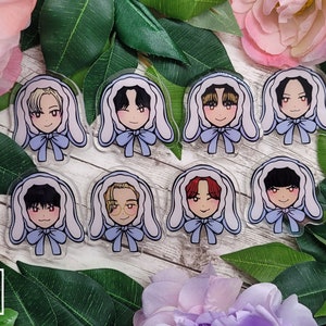ATEEZ Bunny Acrylic Pins | Hongjoong | Seonghwa | Yunho | Yeosang | San | Mingi | Wooyoung | Jongho | Kpop Pins |