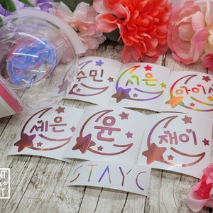 StayC Hangul Holographic Moon Lightstick Decals