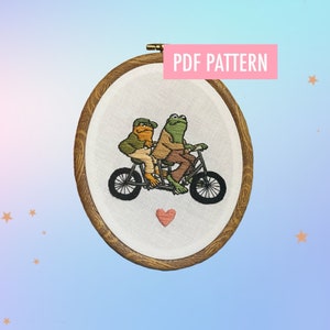 Frog and Toad Embroidery Pattern | Digital Download | Tutorial + Guide