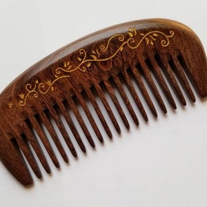 Wooden Hair Comb Women, Mothers Day Gift for Her, Araki Beard Comb, Wood Wide Tooth Comb, Seamless Wood Comb, Pocket Wood Comb 5.1 /13cm image 4