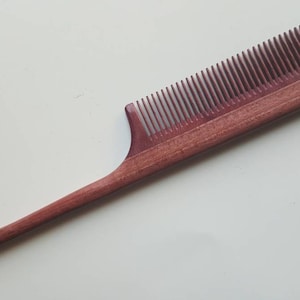 Mothers Day Gift, Rat Tail Wooden Comb Women, Sectioning/Styling wood Comb for Girls, Araki Wooden Beard Comb, Purple Heart Comb 8.321cm image 2