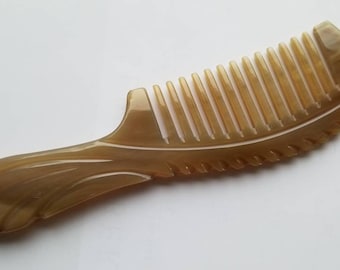 Yak Horn Comb Women, Birthday Anniversary Gift Wife, Retirement Gift, One of A Kind, Wide Toothed Beard Comb, Araki Horn Hair Comb 8"(20cm)